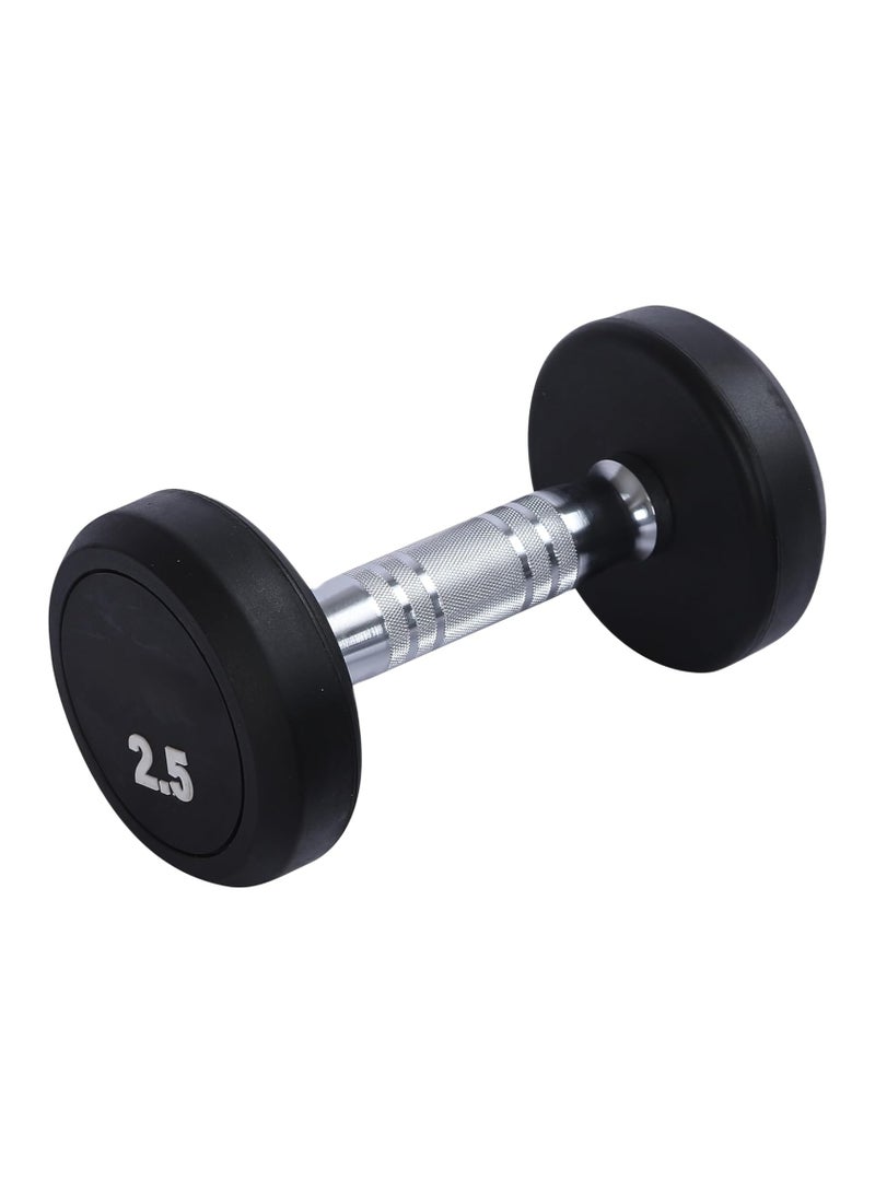 ENDLESS  Endless 2.5 Kg (5.5 LB) Fixed Rubber Coated Bouncy Dumbbell | Black | Material: Iron and Rubber | Perfect for Bodybuilding, Fitness, Weight Lifting and Training at Home or Gym | For Men and Women - Image 1