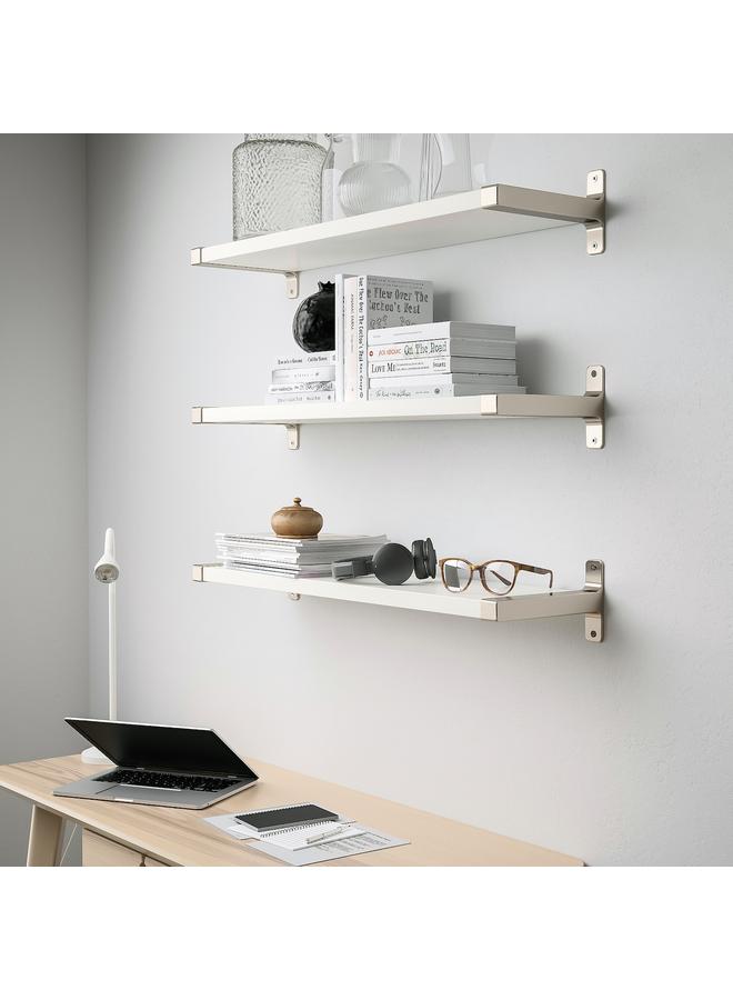 Zaboon Wall shelf combination, white/nickel-plated, 80x20 cm - Image 2