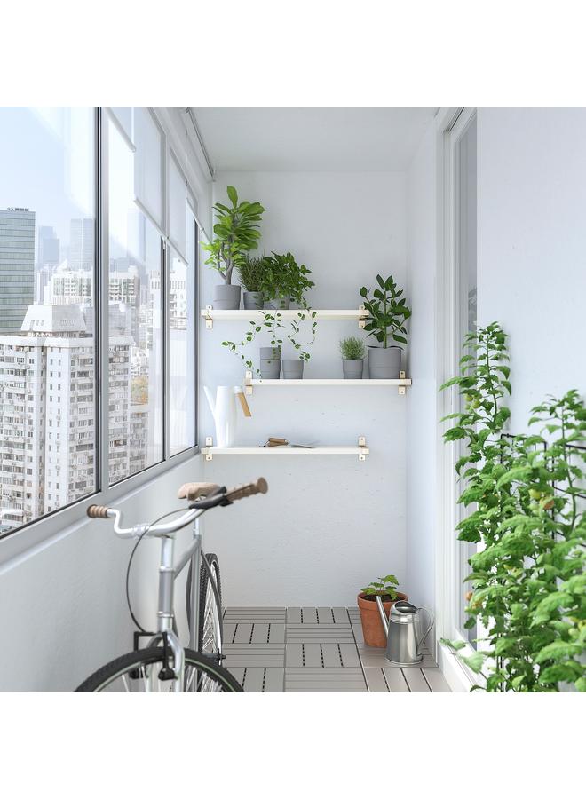 Zaboon Wall shelf combination, white/nickel-plated, 80x20 cm - Image 4