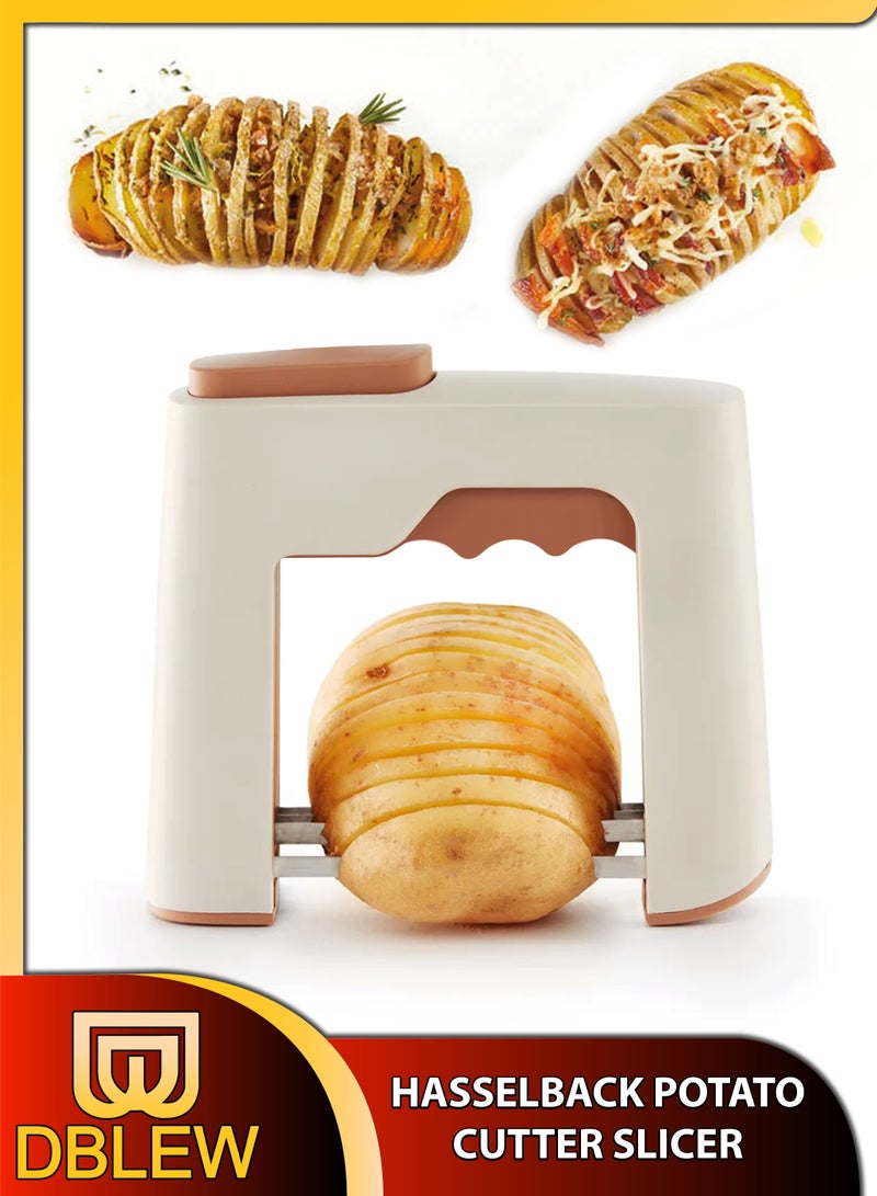 DBLEW Hasselback Potato Cutter Terracotta Vegetables Fruit Slicer Utensil For Home Kitchen Use  - Image 1