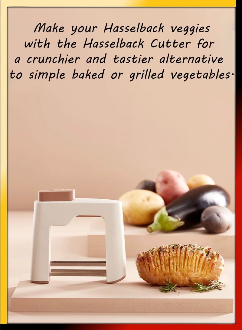 DBLEW Hasselback Potato Cutter Terracotta Vegetables Fruit Slicer Utensil For Home Kitchen Use  - Image 3