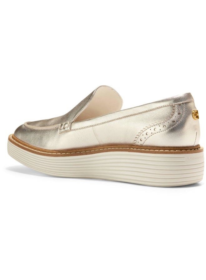 COLE HAAN Women's Originalgrand Platform Venetian Loafer Penny, Soft Gold Talca/Ivory, 6 - Image 5