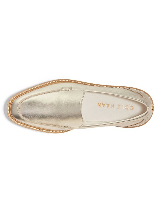 COLE HAAN Women's Originalgrand Platform Venetian Loafer Penny, Soft Gold Talca/Ivory, 6 - Image 2