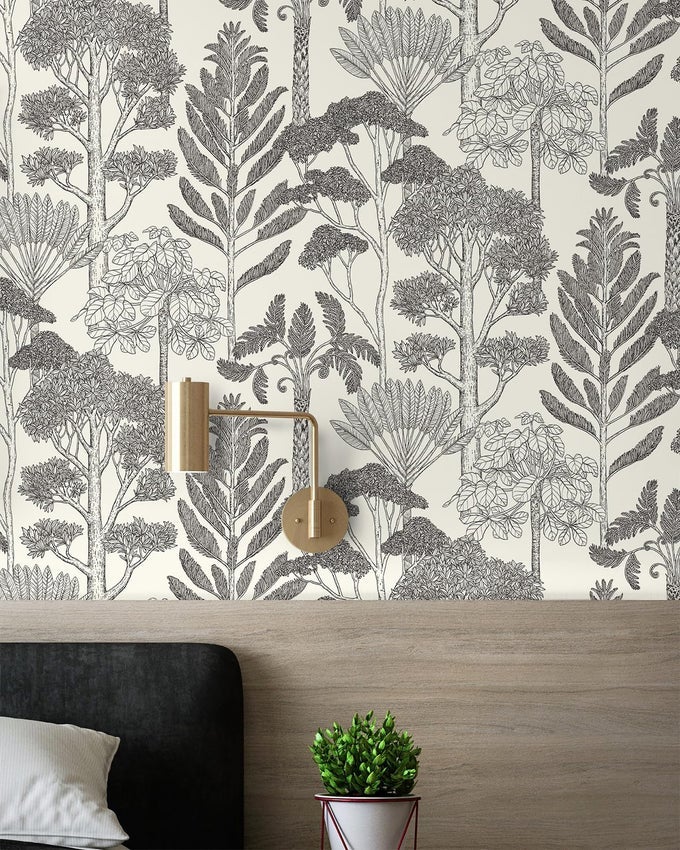 FOREST VINTAGE PEEL AND STICK WALLPAPER FOR BATHROOM WATERPROOF BOHO CONTACT PAPER FOR CABINETSDRAWERS TREE SELF ADHESIVE REMOVABLE WALLPAPER FOR BEDROOM RETRO FARMHOUSE VINYL 173INW 787INL