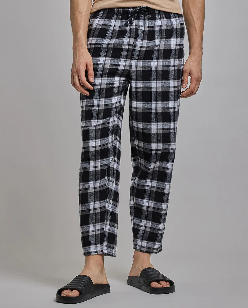 أر أند بي Plaid Lounge Pants with Drawstring Waist