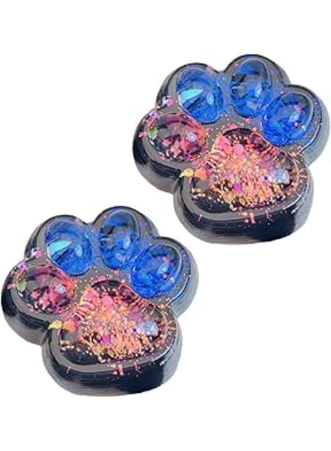 VARKAGE Squishy Taba Kawaii Squishy Fluffy Cat Paw للتركيز وتخفيف القلق ومضاد التوتر السحر المزدوج الأسود الداكن عبوة من قطعتين