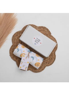 VAMICA VAMICA 100 Cotton Soft Swaddles Wrap for Newborn Baby Size 98 Cm by 98 Cm Pack of 1 Moon Clouds Cat 