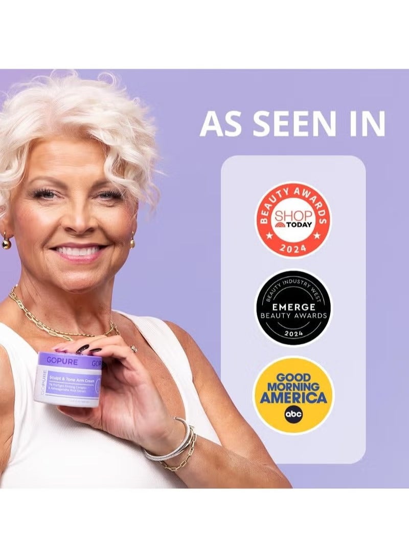 جو بيور النحت والنغمة كريم الذراع - كريم تثبيت وتشديد للأذراع ، يسهل مظهر التجاعيد ، يمتلط بعمق ، يؤكد مظهر نسيج الكريبي على الأذراع - Image 4