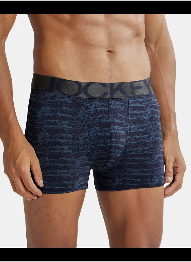 جوكي Jockey IC30 Men's Tactel Microfiber Elastane Stretch Printed Trunk with Moisture Move Treatment