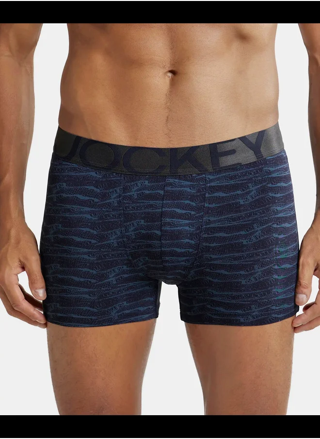 جوكي Jockey IC30 Men's Tactel Microfiber Elastane Stretch Printed Trunk with Moisture Move Treatment