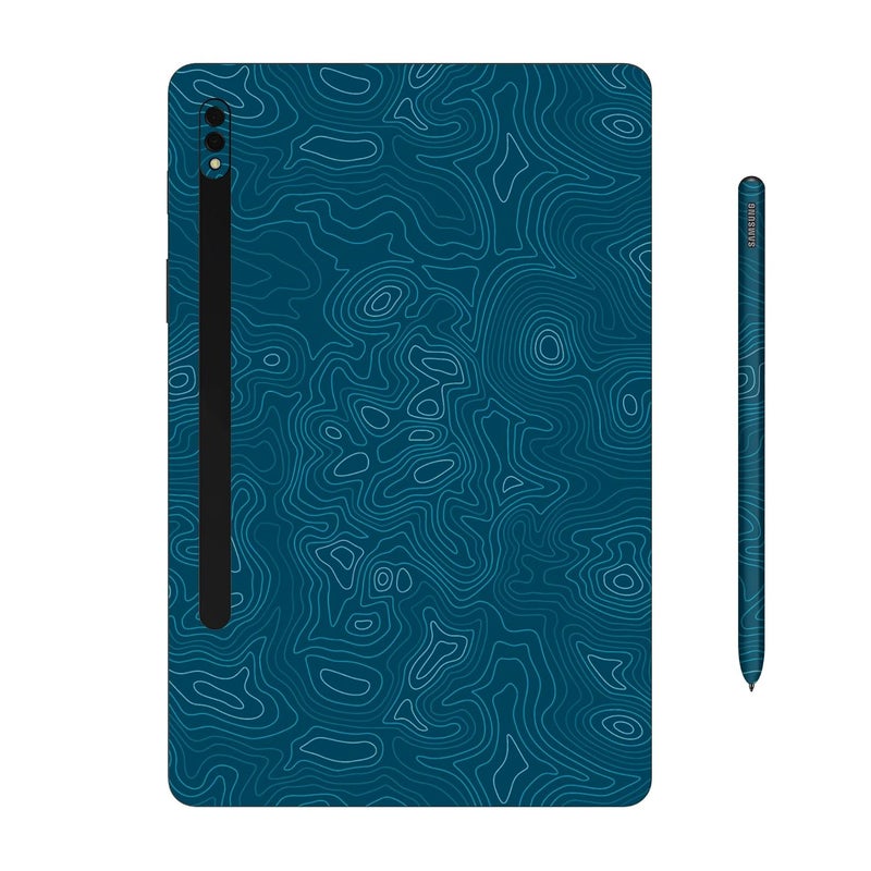 Capes أغطية تابلت متوافقة مع سامسونج جالاكسي تاب S8 بلس | فيلم حماية فائق النحافة | ملصق فينيل مضاد للخدش | ليس غلاف/غطاء (أكوا، غلاف خلفي + غلاف قلم S) - Image 1