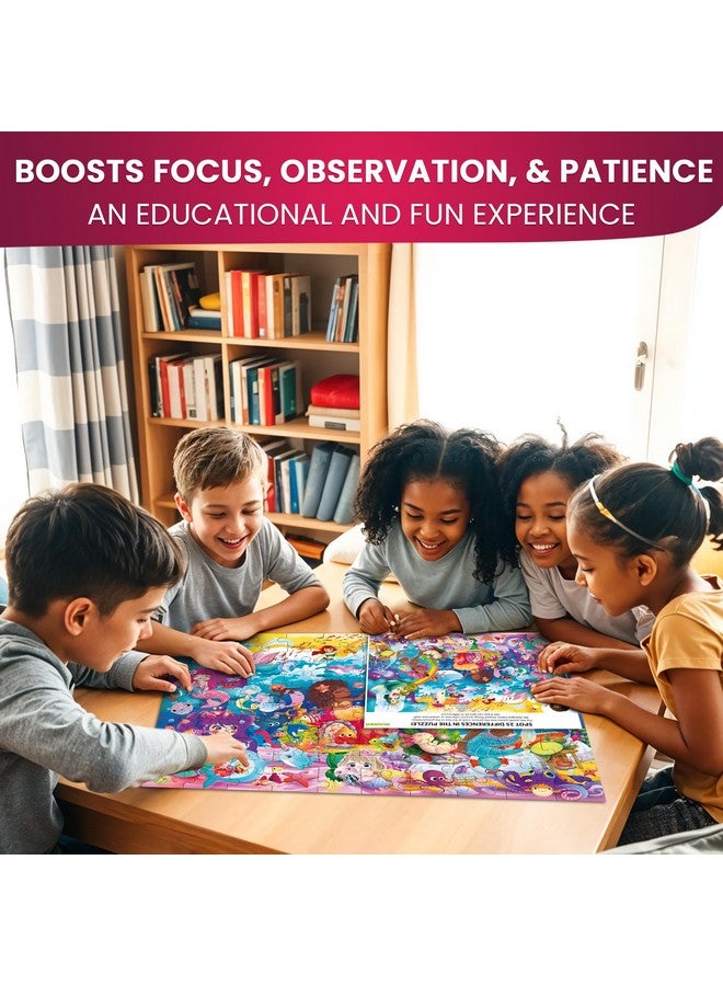 QUOKKA 100 Piece Puzzles for Kids Ages 8-10 - 3XSET Puzzles for Kids Ages 4-6 - Search & Find Mermaids Unicorns Kid Activities Included for 5-8 Year Old - Toddler Learning Toy Game Gift for Girls - Image 5