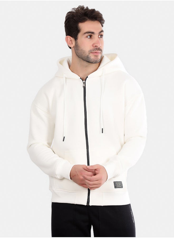 WHITE RABBIT - Basic Inner Fleece Zip Through Hoodie - Image 1