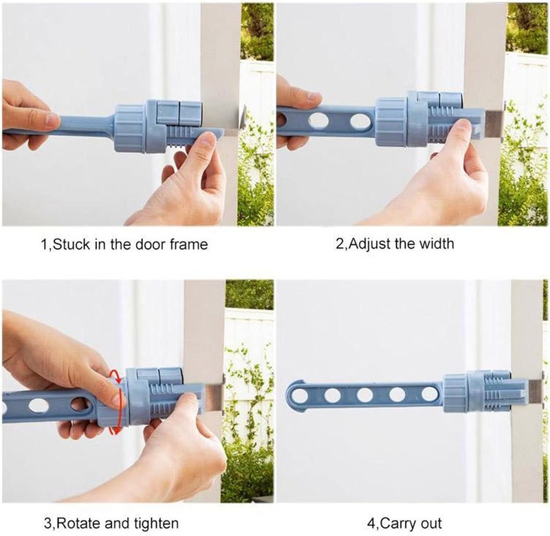 comfrt Folding Wall Mount Clothes Hanger - [2023 New] Non-Drilling Wall Mounted Clothes Hanger Rack - Portable Travel Laundry Drying Rack - 5/6 Holes Multi- Functional Clothes Holder (6Holes-Blue) - Image 5