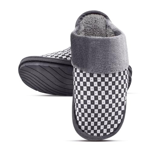 VRITRAZ Chess Design | Anti Skid | Lightweight Indoor Winter Slipper For Boys and Mens, Warm House Chappal, Casual Flats (Color-Grey, Size-8) - Image 3
