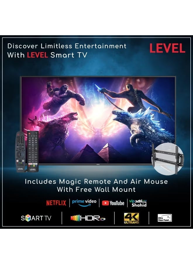 Level 65-inch 4K Smart TV without frame, internal receiver, extra remote and wall mount model WLVLU6501WDE - Image 5