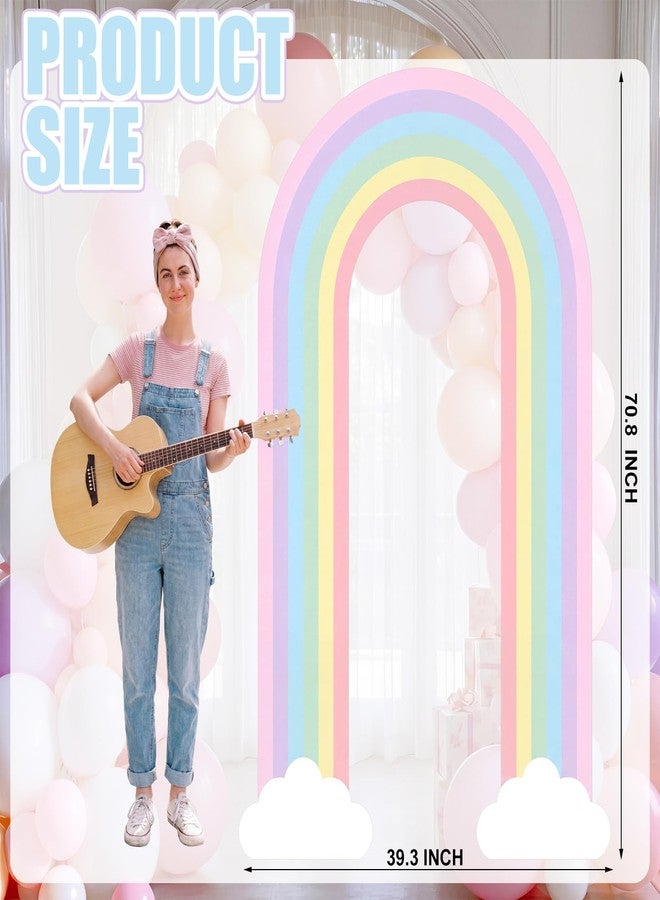 Jaloro Pastel 6ft Rainbow Arch Backdrop Stand Music Teacher Themed Party Decor Birthday Party Cutouts with Stakes Back to School Decorations for Prek Classroom Baby Shower Supplies - Image 2
