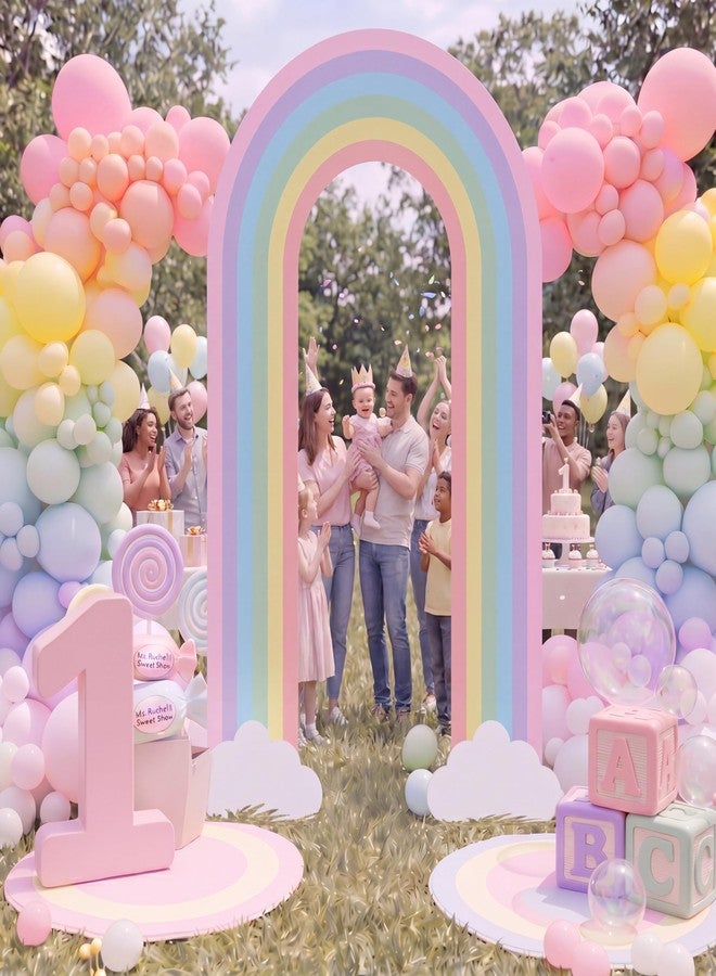 Jaloro Pastel 6ft Rainbow Arch Backdrop Stand Music Teacher Themed Party Decor Birthday Party Cutouts with Stakes Back to School Decorations for Prek Classroom Baby Shower Supplies - Image 4