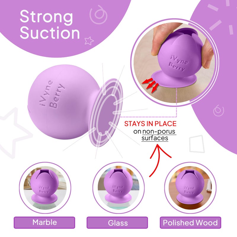iVyne Berry Suctioned Vinyl Weeding Scrap Collector & Holder for Weeding Tools for Vinyl - Purple - Image 4