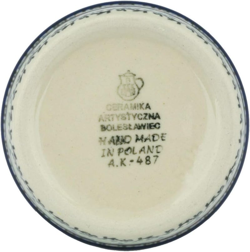 Polmedia Polish Pottery وعاء رامكين من الفخار البولندي الأصيل 4 بوصة بتصميم ماراشينو مصنوع يدويًا في بولسوافيا بولندا بواسطة سيراميكا أرتيستيكنا شهادة الأصالة - Image 4