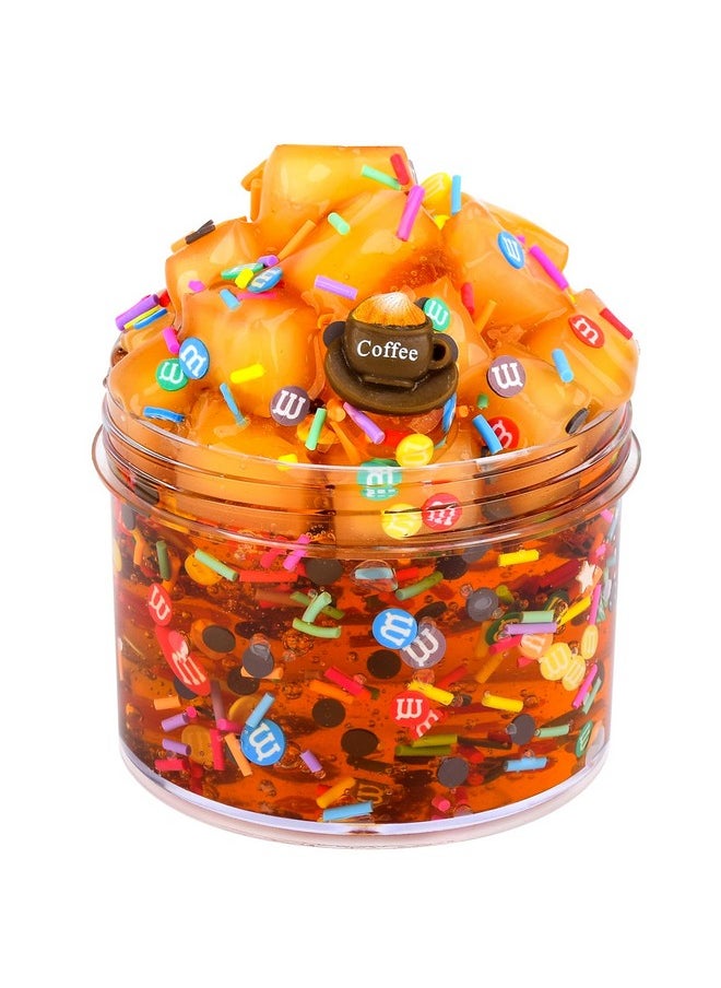 d'Alba - Crystal Slime Coffee Jelly Cube Glimmer Crunchy Slime Party Favors For Kids Nonsticky Super Soft Sludge Toy Stress Relief For Girls & Boys7Oz 200Ml - Image 1