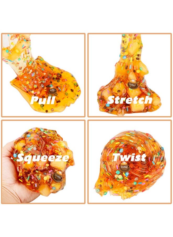 d'Alba - Crystal Slime Coffee Jelly Cube Glimmer Crunchy Slime Party Favors For Kids Nonsticky Super Soft Sludge Toy Stress Relief For Girls & Boys7Oz 200Ml - Image 1