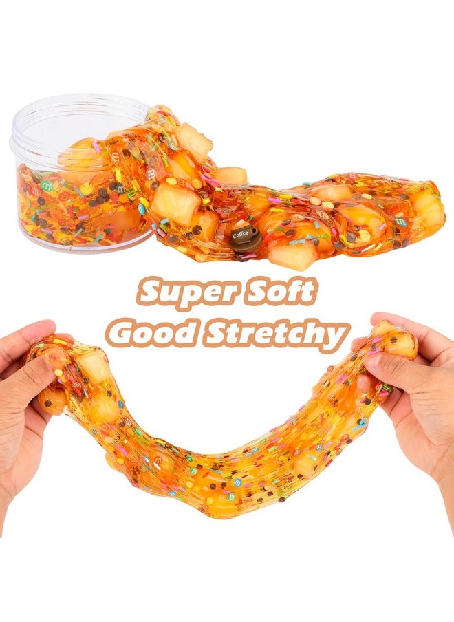d'Alba - Crystal Slime Coffee Jelly Cube Glimmer Crunchy Slime Party Favors For Kids Nonsticky Super Soft Sludge Toy Stress Relief For Girls & Boys7Oz 200Ml - Image 1