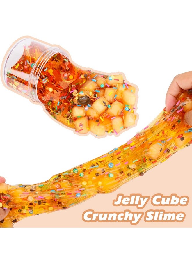 d'Alba - Crystal Slime Coffee Jelly Cube Glimmer Crunchy Slime Party Favors For Kids Nonsticky Super Soft Sludge Toy Stress Relief For Girls & Boys7Oz 200Ml - Image 1