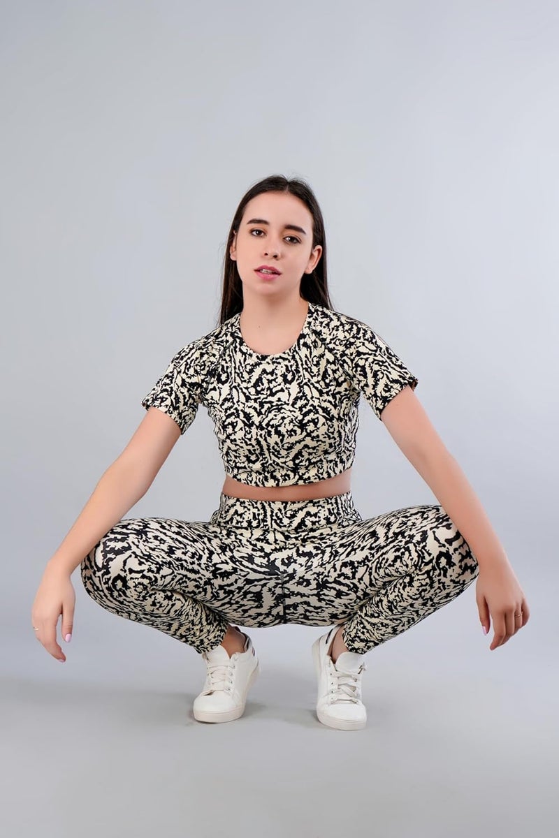 SSoShHub Store SSoShHub Premium High Waist Stretchable Gym Tights with Pockets - Printed Yoga Pants for Women - Image 5