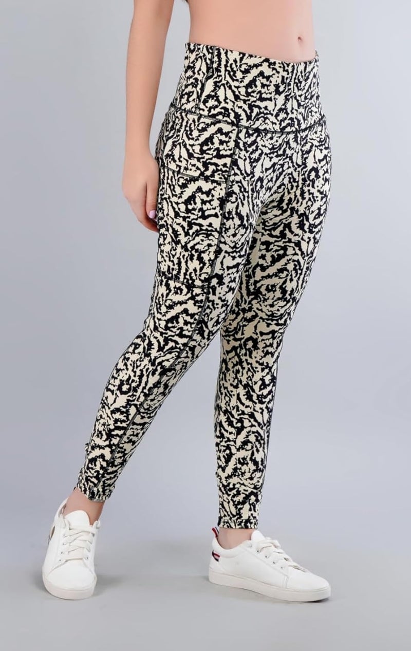 SSoShHub Store SSoShHub Premium High Waist Stretchable Gym Tights with Pockets - Printed Yoga Pants for Women - Image 3