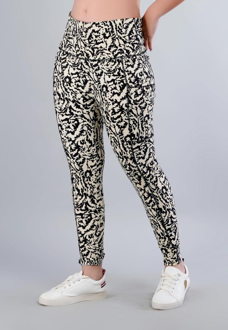 SSoShHub Store SSoShHub Premium High Waist Stretchable Gym Tights with Pockets - Printed Yoga Pants for Women - Image 2