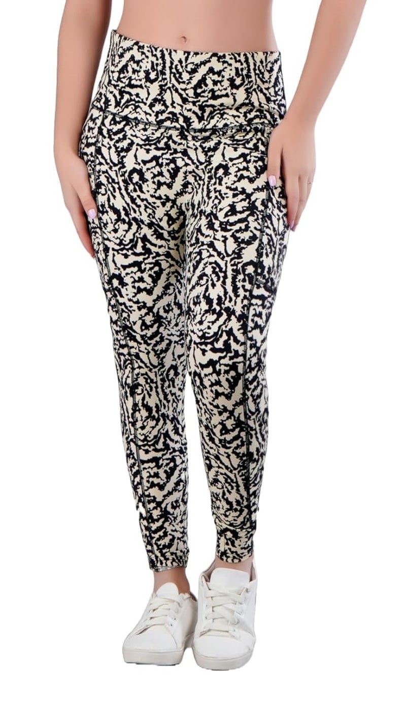 SSoShHub Store SSoShHub Premium High Waist Stretchable Gym Tights with Pockets - Printed Yoga Pants for Women - Image 1