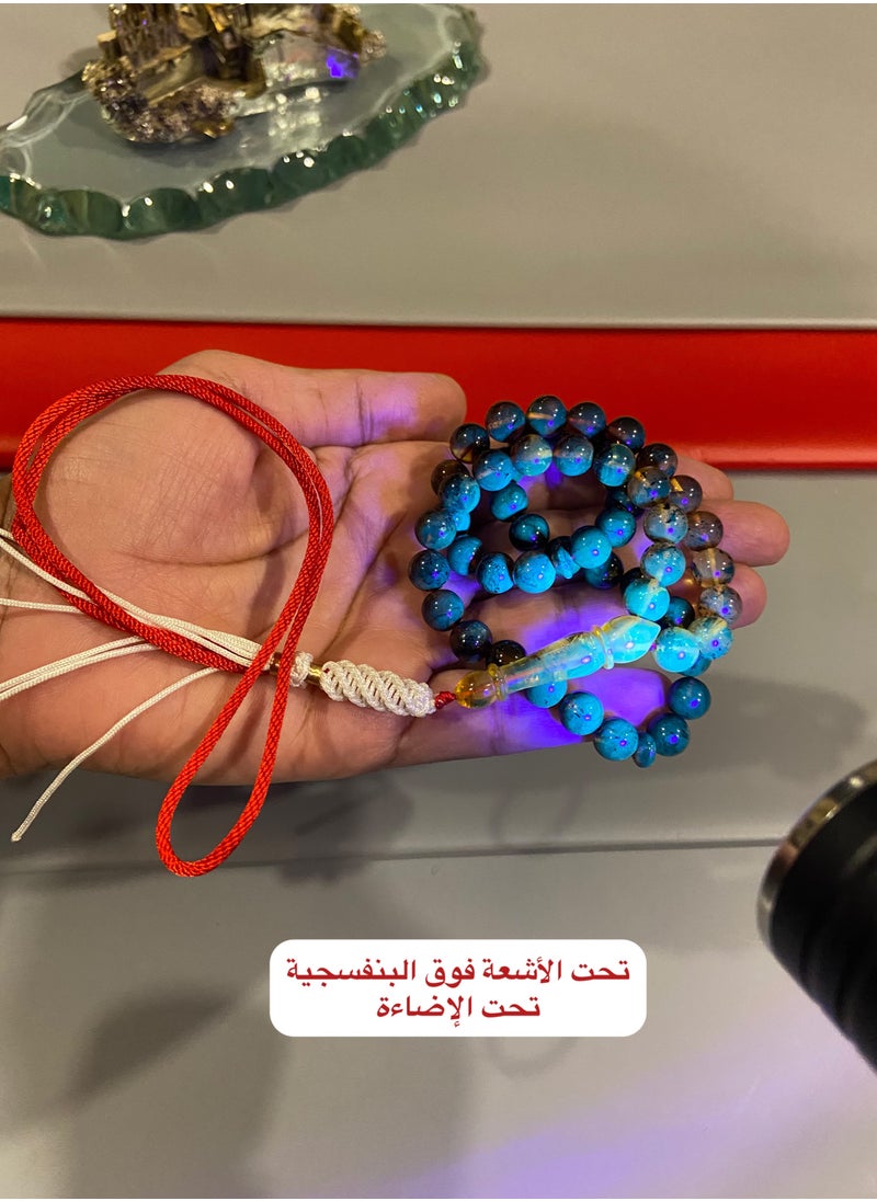 بيرسونال تاتش - سبحة رجالية من الكهرمان الطبيعي البلطيقي الحر عدد الخرز 51 ومقاس الخرز 8.6mm - Image 1