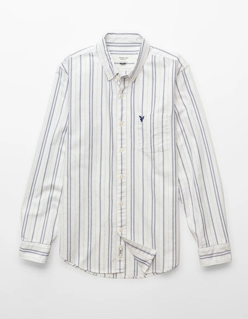 American Eagle  AE Slim Fit Everyday Oxford Button-Up Shirt for Men | Best Price UAE