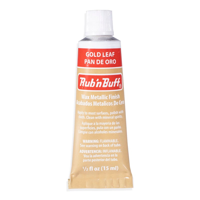 AMACO Rub n Buff Wax Metallic Finish - Rub n Buff Gold Leaf 15ml Tube - Versatile Gilding Wax for Finishing Furniture Antiquing and Restoration - Rub and Buff Colors Single Tube - Image 1