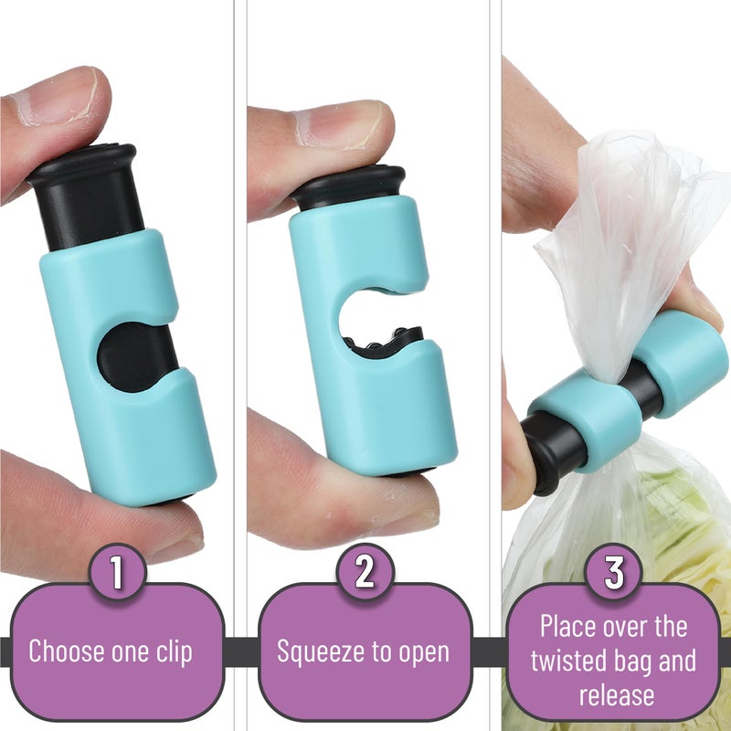 Mr. Pen- Squeeze And Lock Bread Bag Clips  8 Pack  Cool Autumn Colors  Squeeze And Lock Bread Clips Reusable - Image 4