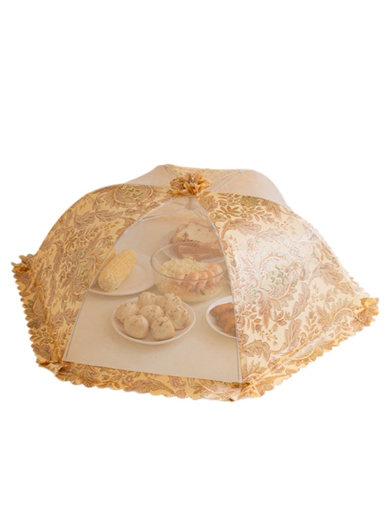 80cm Dark Brown Color Food Cover, Food Cover Tent Umbrella, Mesh Food Cover Can Prevent Flies, Bugs, Mosquitoes - Image 1