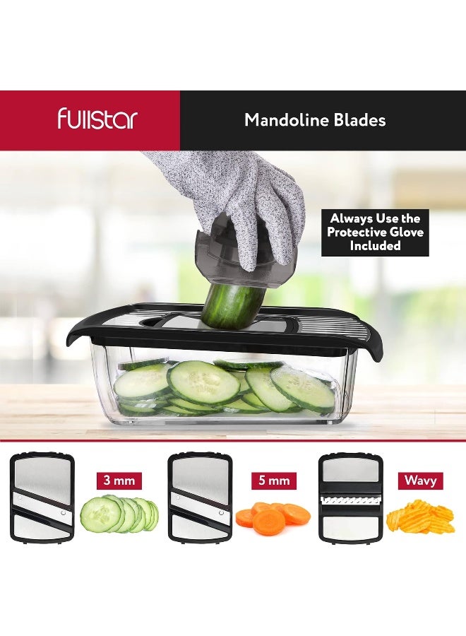 Fullstar Mandoline Slicer For Kitchen, Cheese Grater Vegetable Spiralizer And Veggie Slicer For Cooking And Meal Prep, Kitchen Gadgets Organizer And Safety Glove Included  - Image 2
