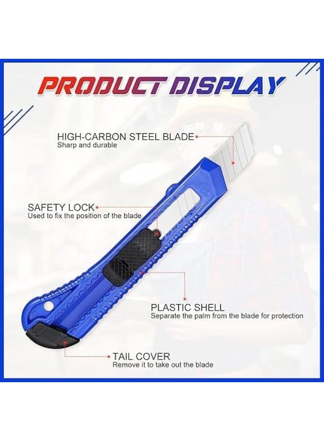 Poaker Utility Knife 18 Mm Wide Blade Plastic Cutter Retractable Compact Extended Safe Use For Office Studio Home Arts Crafts Handwork  - Image 3