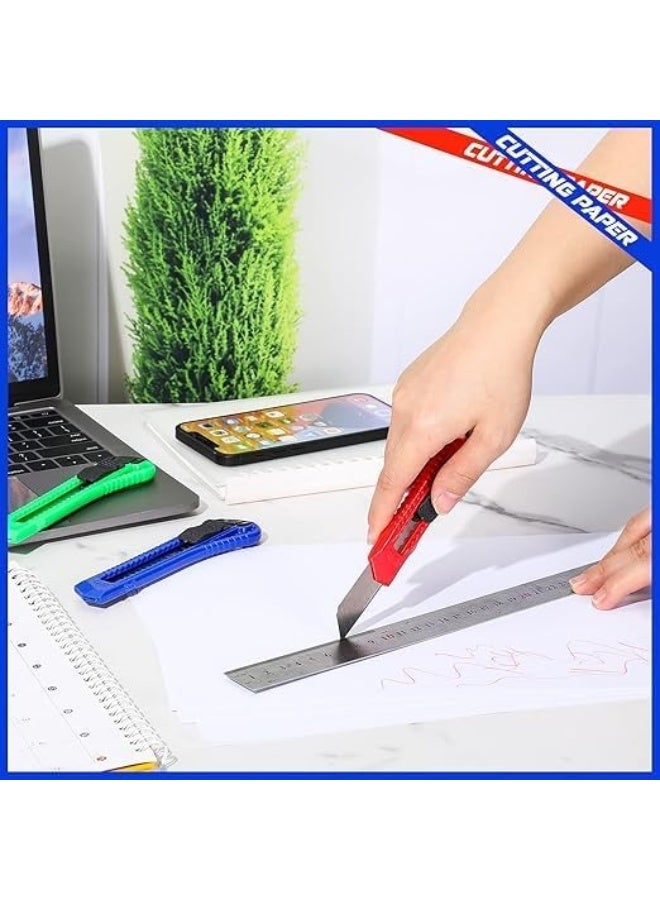 Poaker Utility Knife 18 Mm Wide Blade Plastic Cutter Retractable Compact Extended Safe Use For Office Studio Home Arts Crafts Handwork  - Image 5