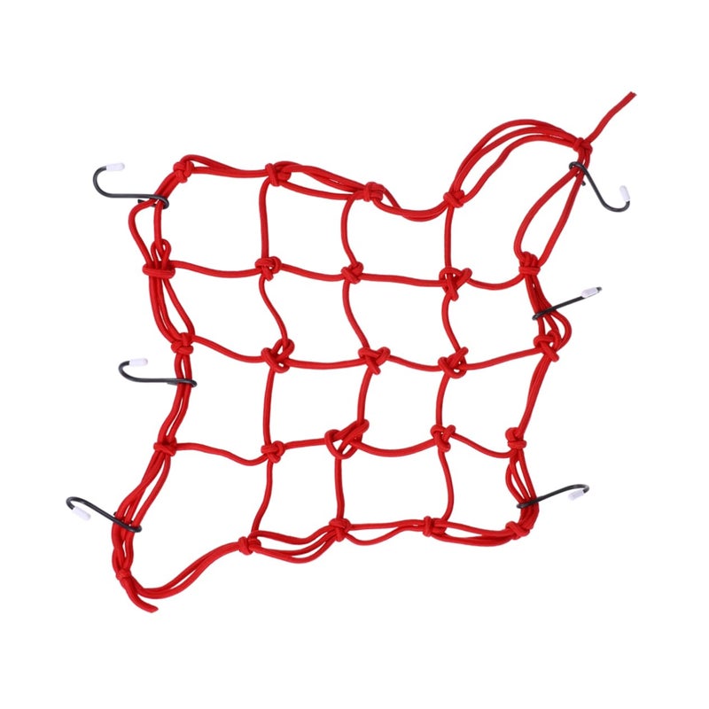 Elastic Bike Cargo Net 30x30cm Red Luggage Helmet Cover Rear Frame Rubber Band - Image 2
