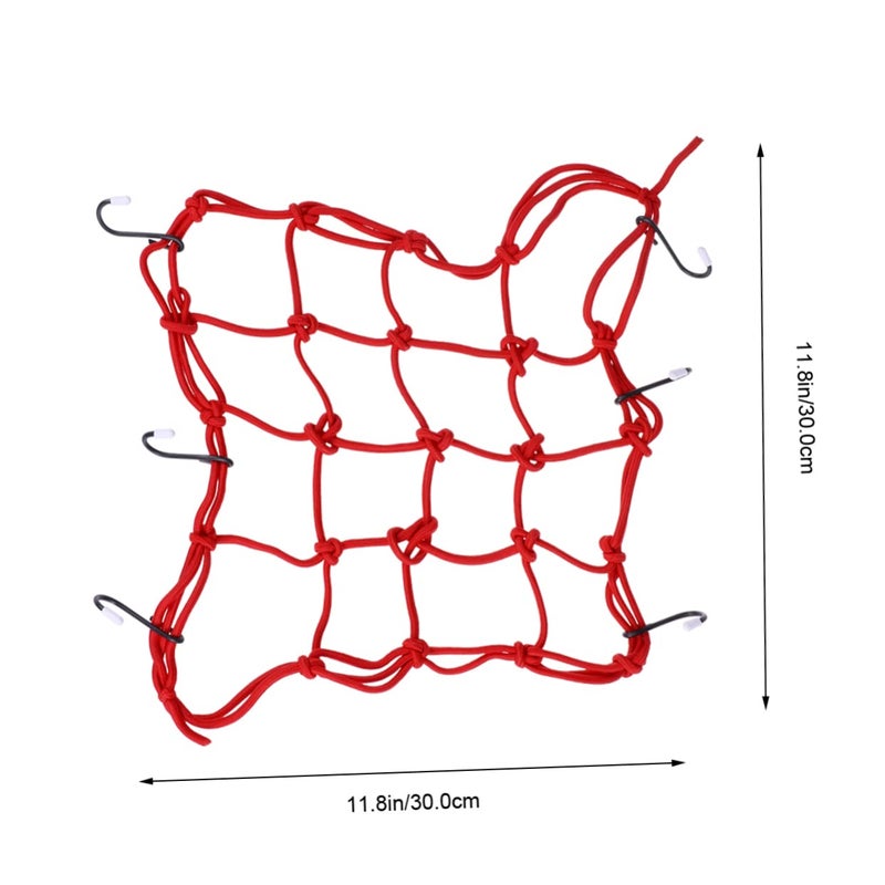 Elastic Bike Cargo Net 30x30cm Red Luggage Helmet Cover Rear Frame Rubber Band - Image 5