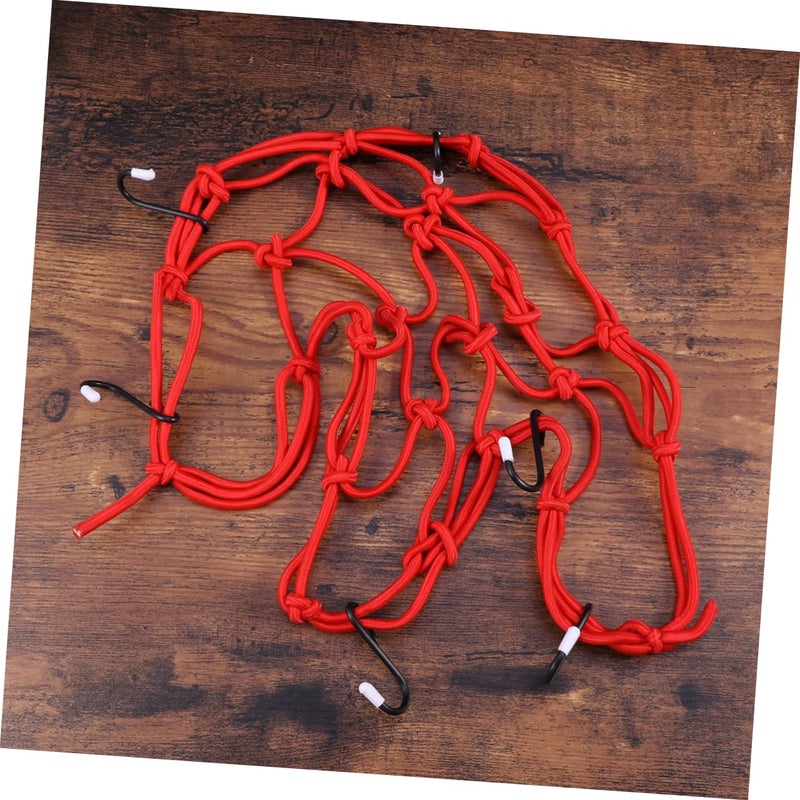 Elastic Bike Cargo Net 30x30cm Red Luggage Helmet Cover Rear Frame Rubber Band - Image 4