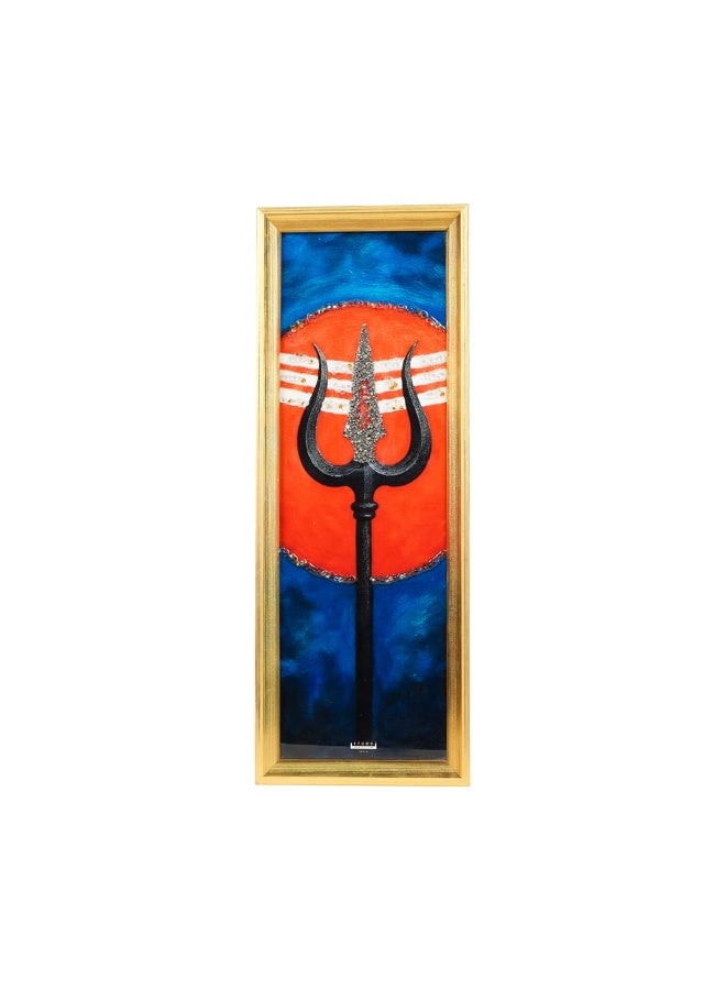 Studd Muffyn | Divine Trishul Pyrite Frame for Wealth & Protection | Original Pyrite Crystal Handcrafted Vastu Decor for Home, Office & Pooja Room – Lord Shiva Spiritual Gift - Image 1