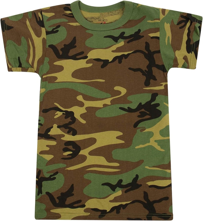 Rothco Kids Heavyweight Woodland Camo T-Shirt - Large - Image 1