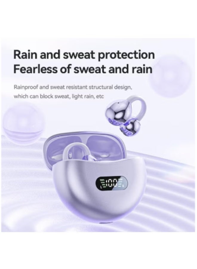 Clip-on Earbuds,Open Ear Earbuds Wireless Bluetooth 5.4, Lightweight Open Ear Headphones with C-Shaped Bridge,Slim Hook,60H Battery,Waterproof,for Glasses Wearers and Workouts - Image 3