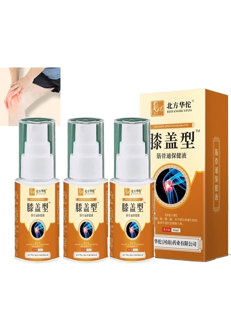 Knee Pain Relief Spray - Lumbar Spine Cold Gel Spray, Knee Joint Pain Relief Supplements, Herbs Bruise Spray, Arthritis Pain Relief, Relief Muscle Cramp,Natural Pain Reliever Spray (3 pcs) - Image 1