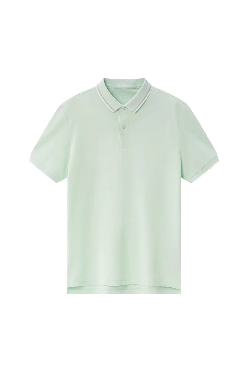 GIORDANO Men's Green Slim Fit Pique Polo