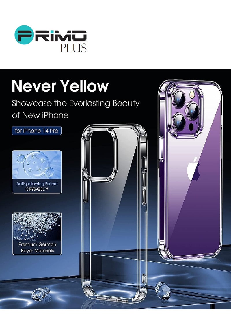 PRIMO PLUS Iphone 14 Pro clear case Anti Yellowing Anti Drop Anti-scratch Comfortable hold Shock Absorbing (Iphone 14 Pro)  - Image 2
