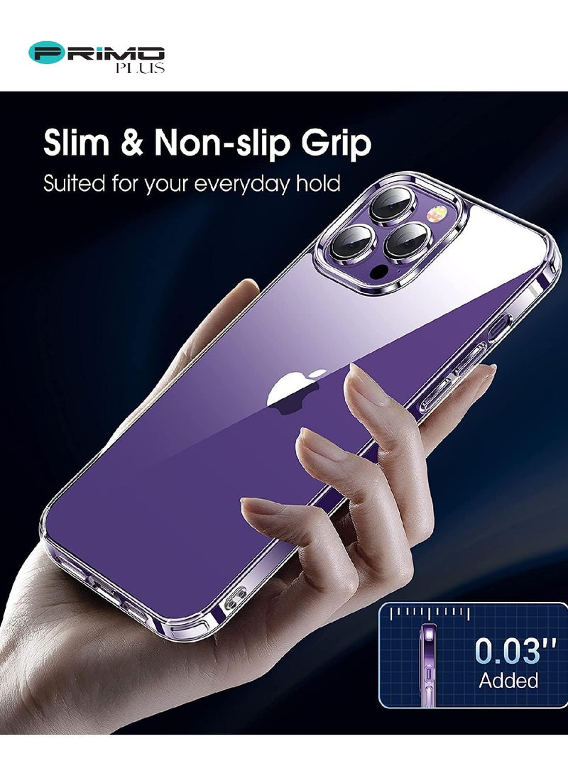 PRIMO PLUS Iphone 14 Pro clear case Anti Yellowing Anti Drop Anti-scratch Comfortable hold Shock Absorbing (Iphone 14 Pro)  - Image 3